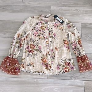 COPY - Kobi Halperin Anna blouse XS NWT dune foil floral